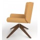 Review Upholstered Lounge Chair With Wooden Pyramid Base